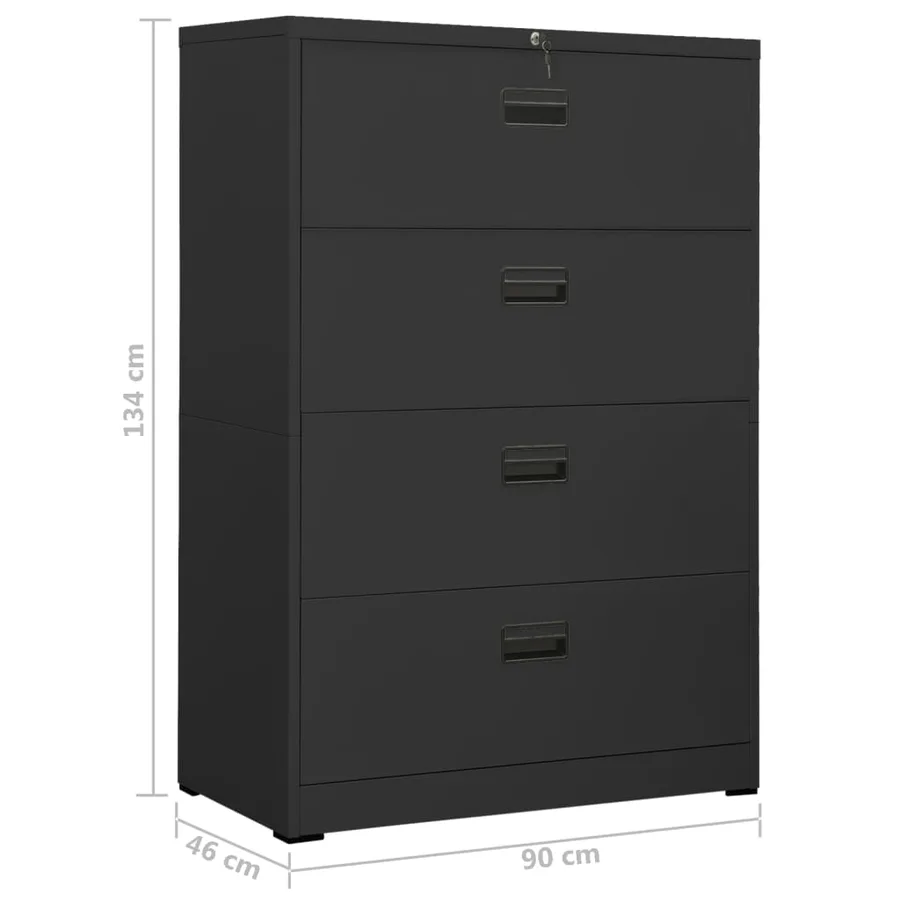 Classeur Anthracite 90x46x134 cm Acier - 12