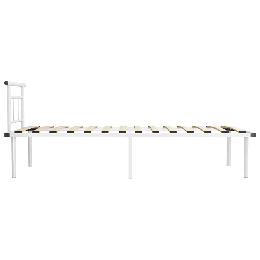 Cadre de lit sans matelas blanc métal 100x200 cm - 4