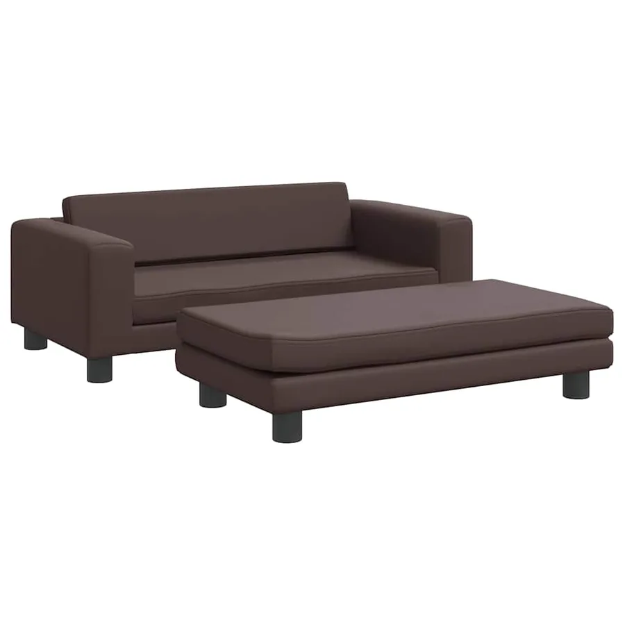 Lit pour chien avec extension marron 100x50x30 cm similicuir - 2