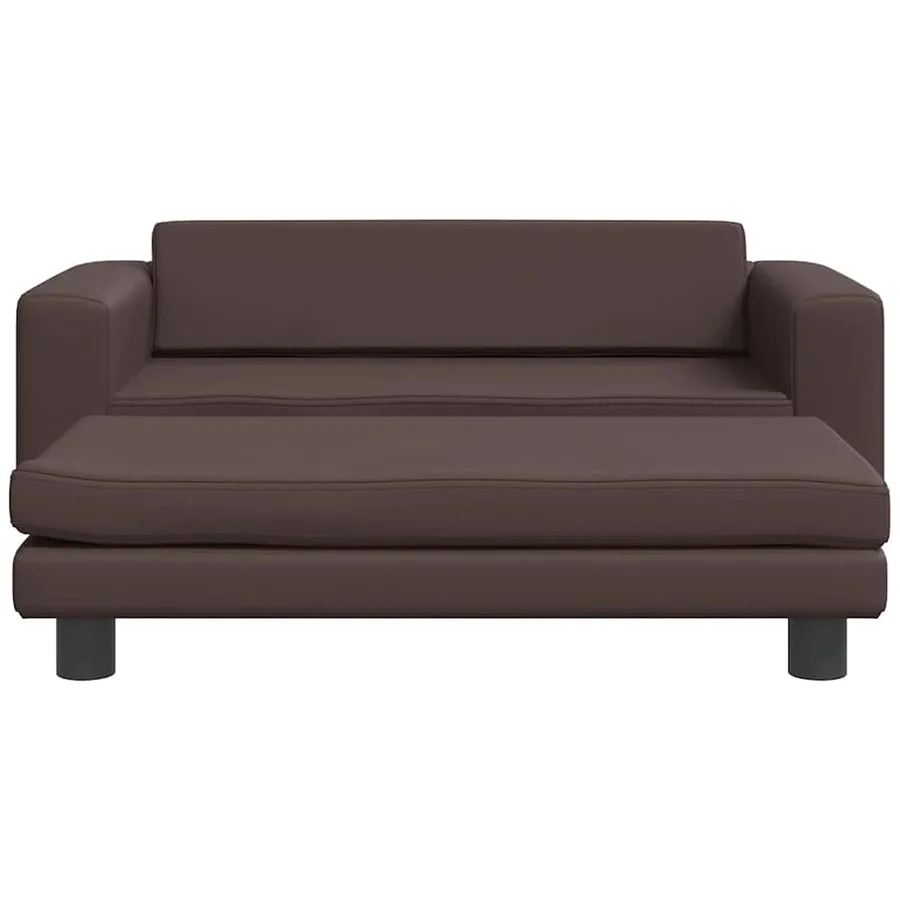 Lit pour chien avec extension marron 100x50x30 cm similicuir - 3