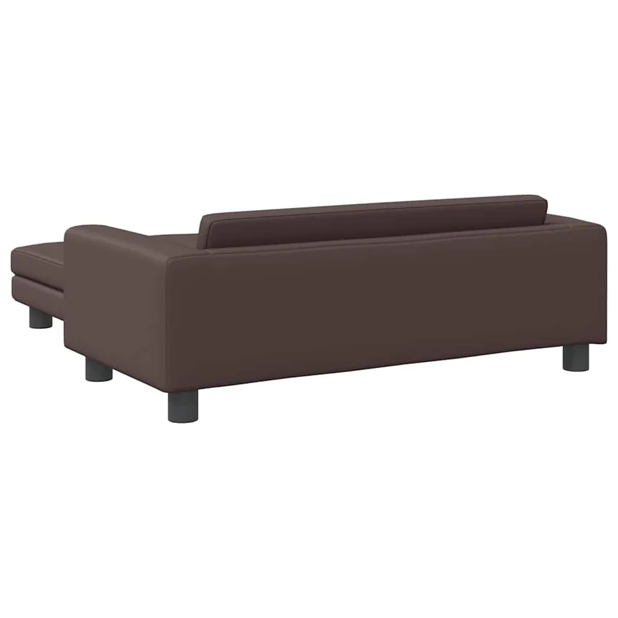 Lit pour chien avec extension marron 100x50x30 cm similicuir - 5