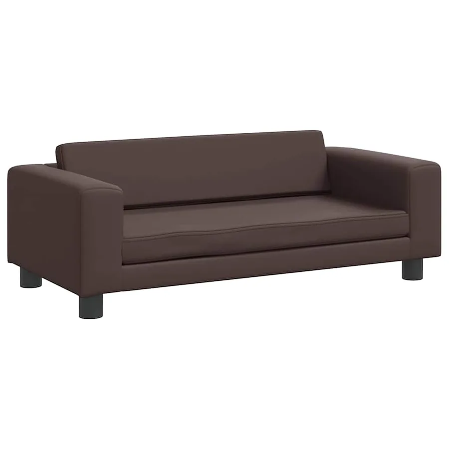 Lit pour chien avec extension marron 100x50x30 cm similicuir - 6