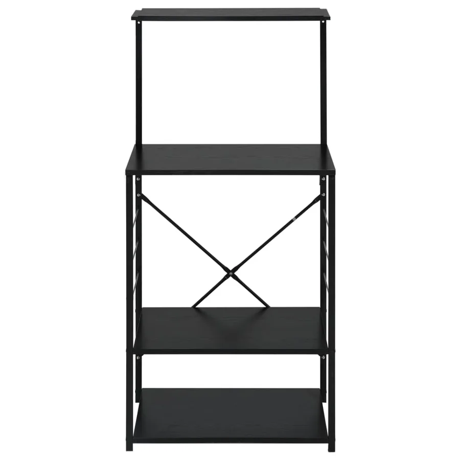 Armoire à four à micro-ondes noir 60x39,6x123cm bois ingénierie - 3