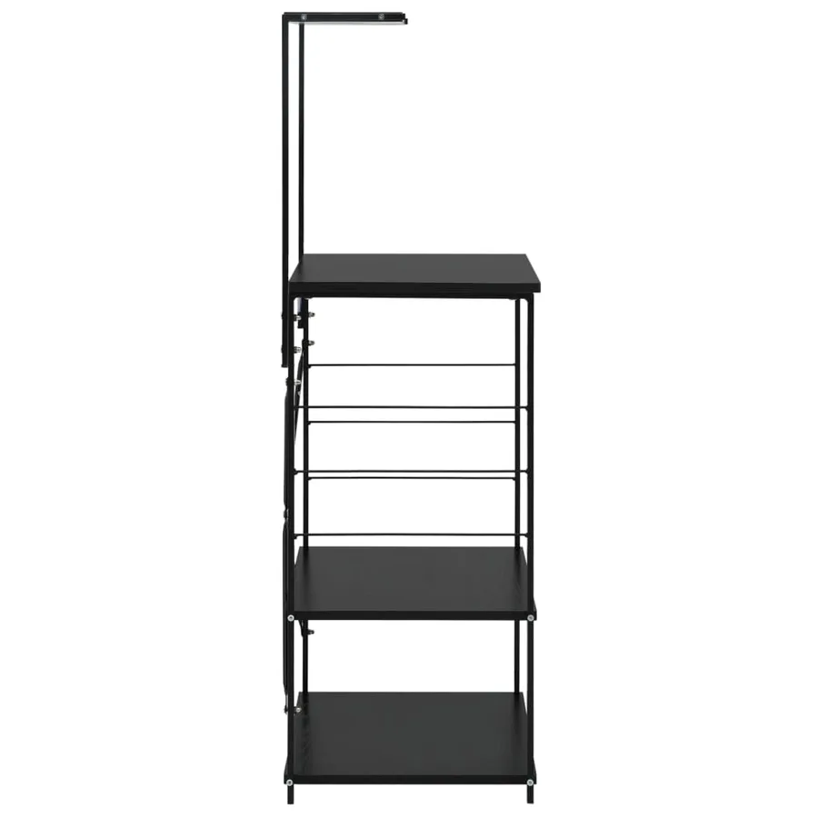 Armoire à four à micro-ondes noir 60x39,6x123cm bois ingénierie - 4