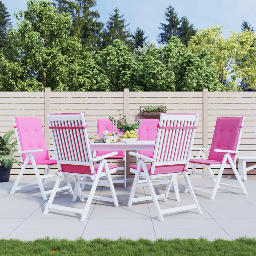 Coussins de chaise à dossier haut lot de 6 rose tissu