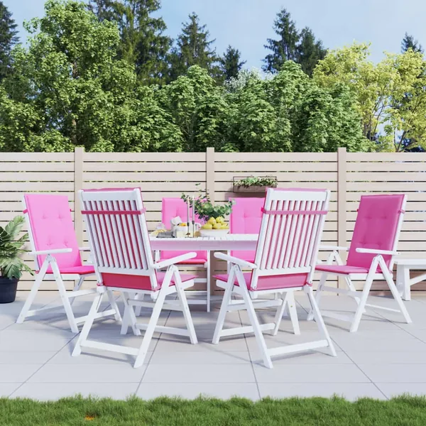 Coussins de chaise à dossier haut lot de 6 rose tissu