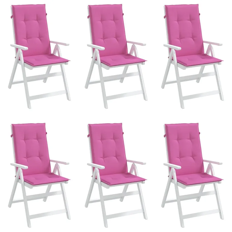 Coussins de chaise à dossier haut lot de 6 rose tissu - 4