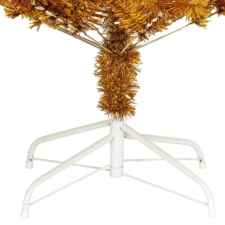 Sapin de Noël artificiel avec support Doré 180 cm PET - 5