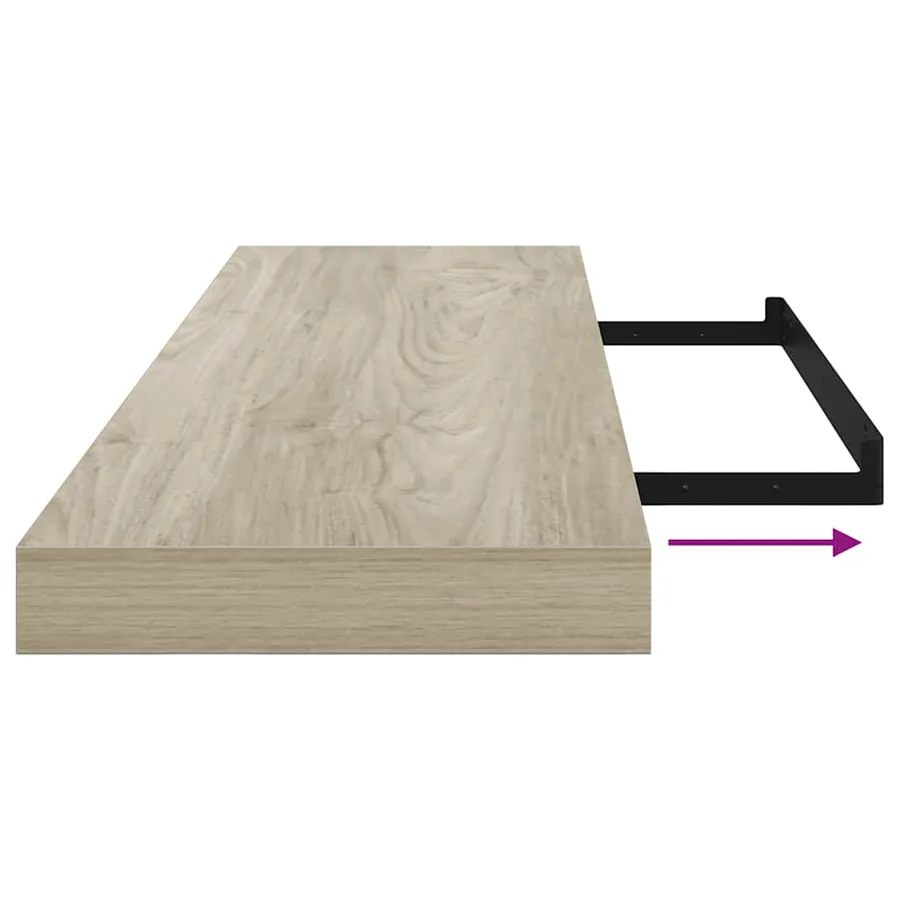 Étagères murales flottantes 2 pcs chêne 90x23,5x3,8 cm MDF - 11
