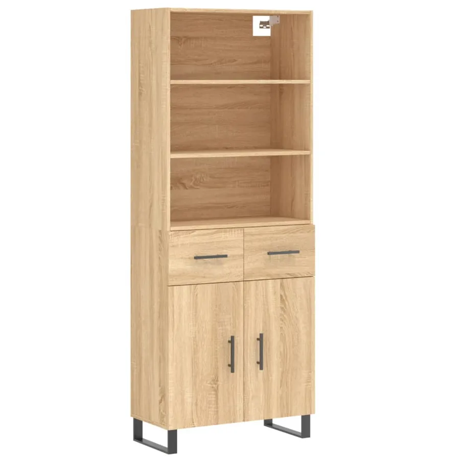 Buffet haut Chêne sonoma 69,5x34x180 cm Bois d'ingénierie - 2