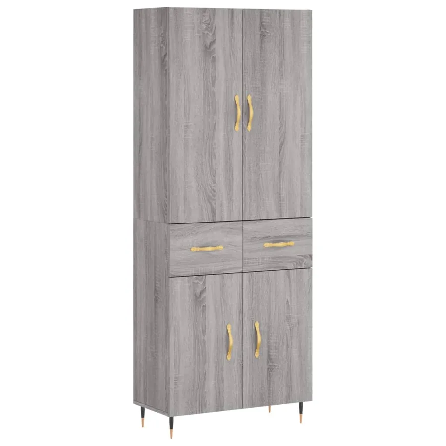 Buffet haut Sonoma gris 69,5x34x180 cm Bois d'ingénierie - 2
