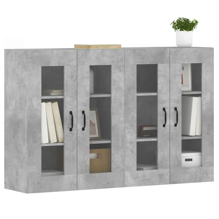 Armoires murales 2 pcs gris béton bois d'ingénierie - 3