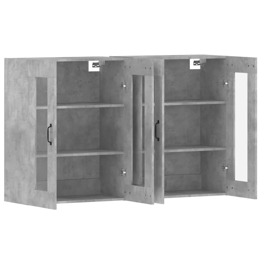 Armoires murales 2 pcs gris béton bois d'ingénierie - 5