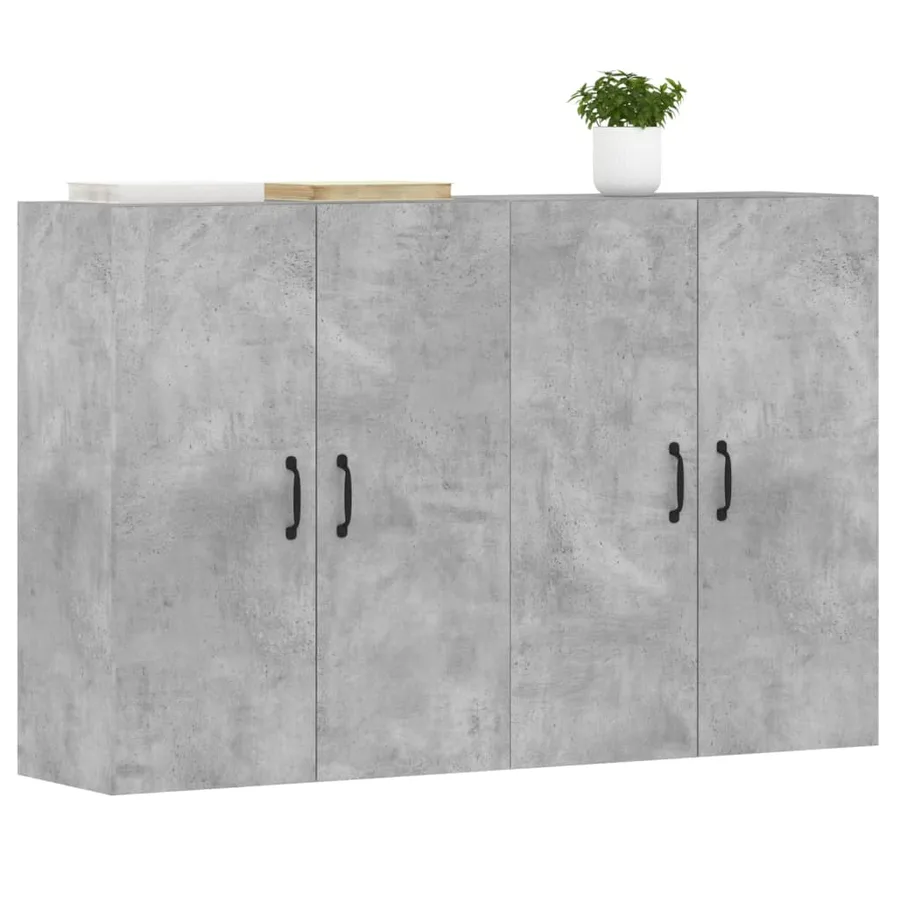 Armoires murales 2 pcs gris béton bois d'ingénierie - 3