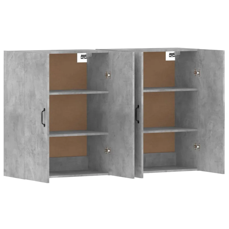 Armoires murales 2 pcs gris béton bois d'ingénierie - 5