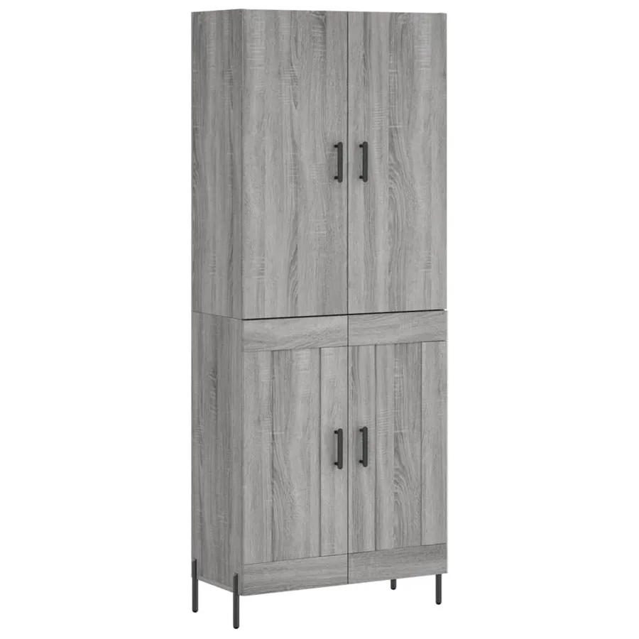 Buffet haut Sonoma gris 69,5x34x180 cm Bois d'ingénierie - 2
