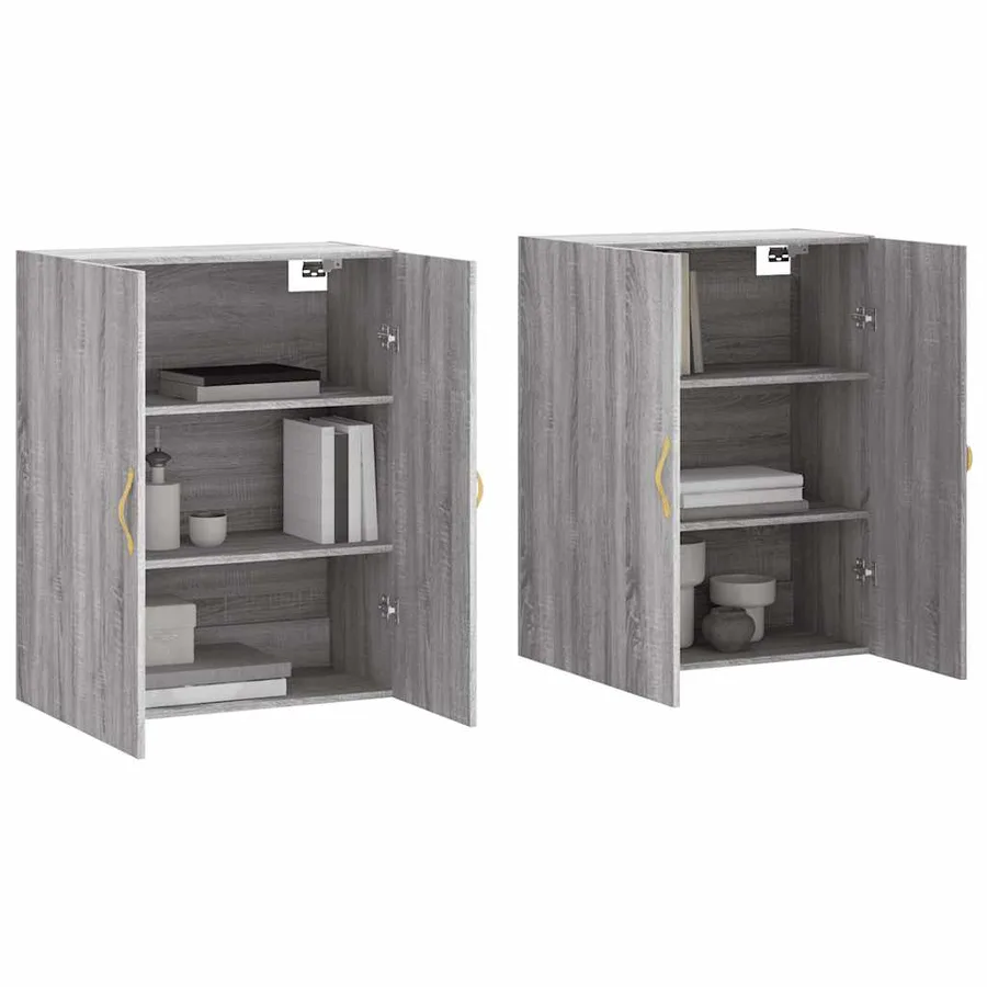 Armoires murales 2 pcs sonoma gris 69,5x34x90 cm - 3