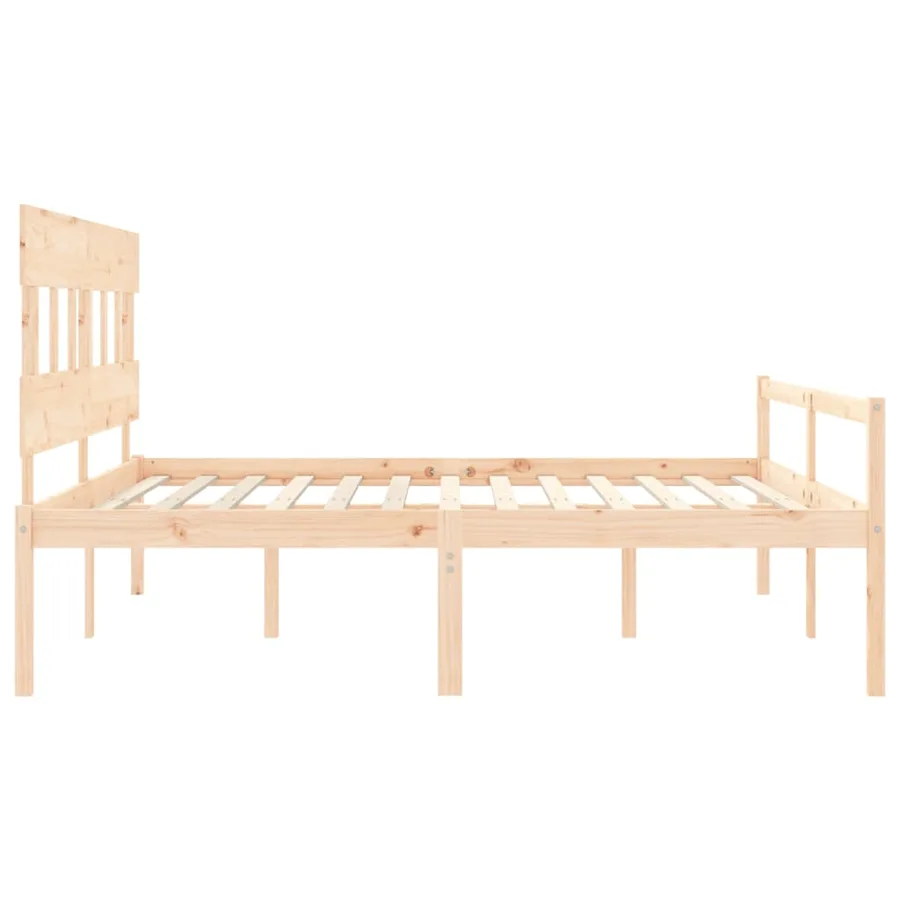 Lit pour personne âgée et tête de lit 200x200 cm bois massif - 7