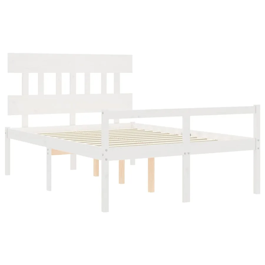 Lit pour personne âgée sans matelas blanc bois massif - 5