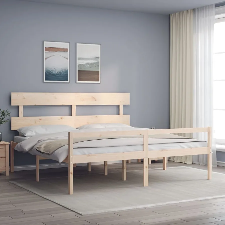 Lit pour personne âgée sans matelas bois massif