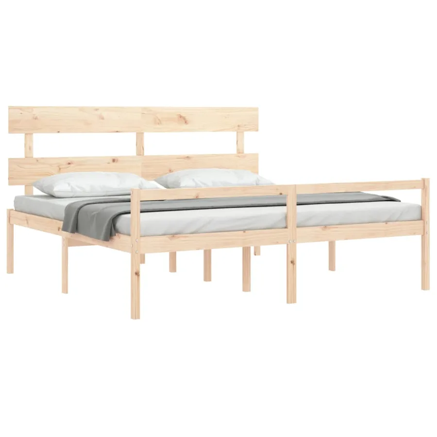 Lit pour personne âgée sans matelas bois massif - 4