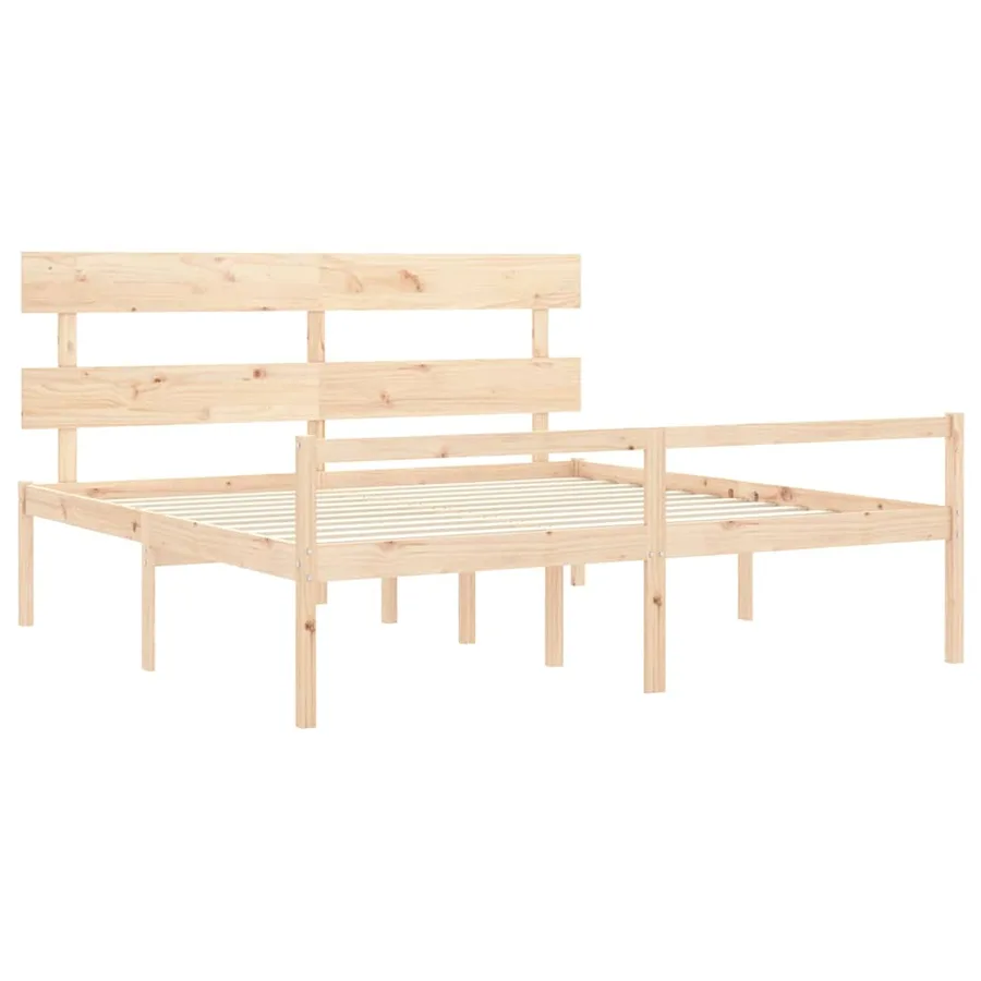 Lit pour personne âgée sans matelas bois massif - 5