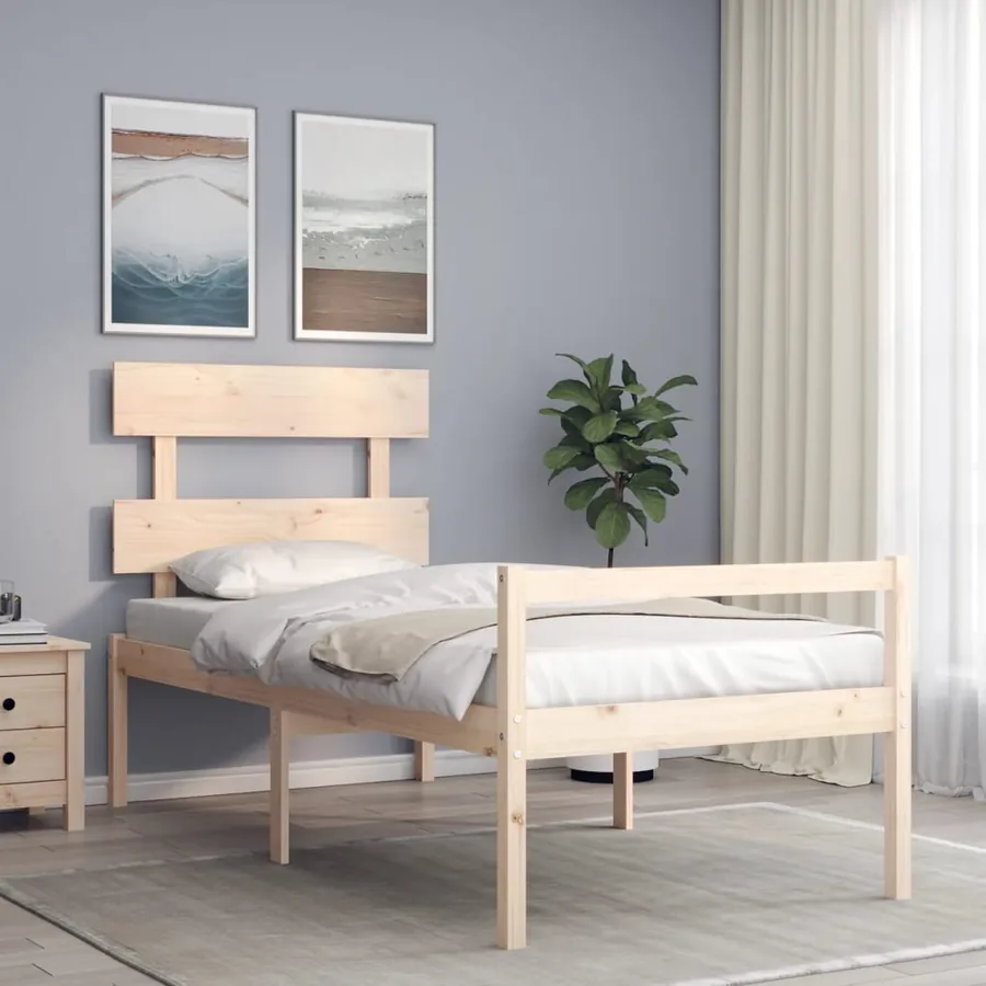 Lit pour personne âgée sans matelas bois massif