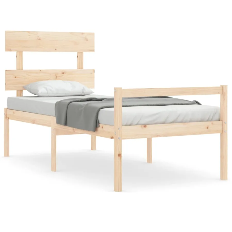 Lit pour personne âgée sans matelas bois massif - 2