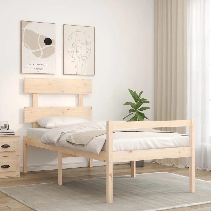 Lit pour personne âgée sans matelas bois massif - 3