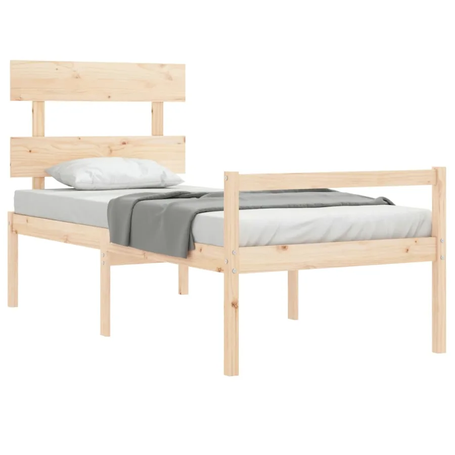 Lit pour personne âgée sans matelas bois massif - 4