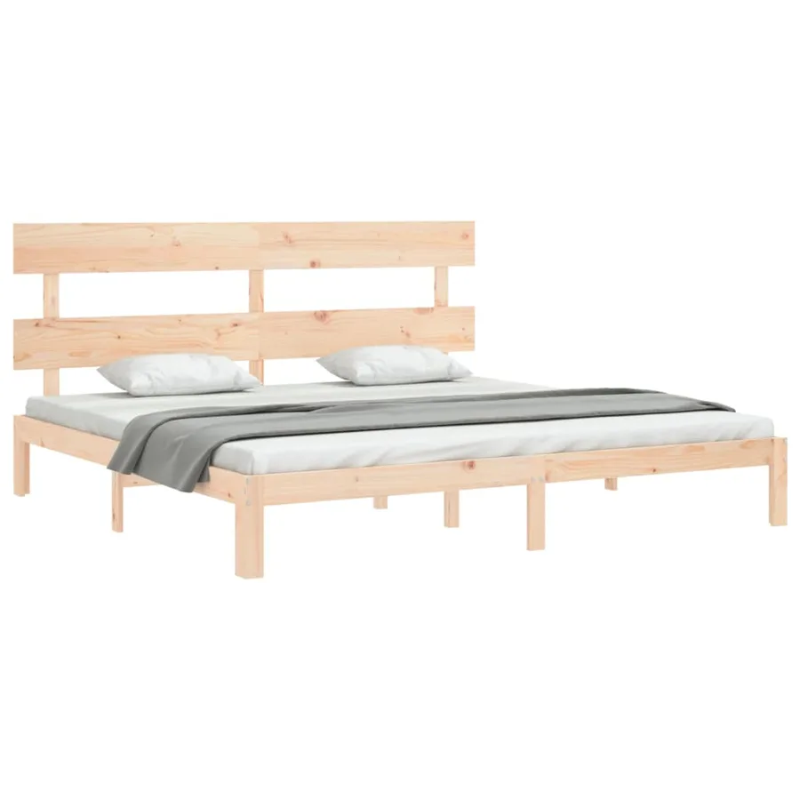 Cadre de lit sans matelas bois massif de pin - 4