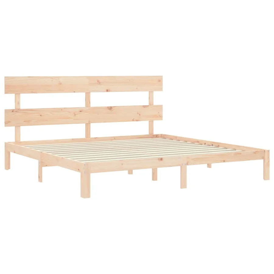 Cadre de lit sans matelas bois massif de pin - 5