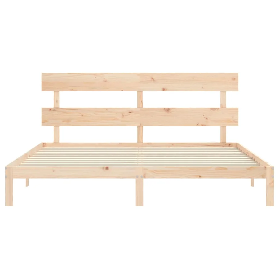 Cadre de lit sans matelas bois massif de pin - 6