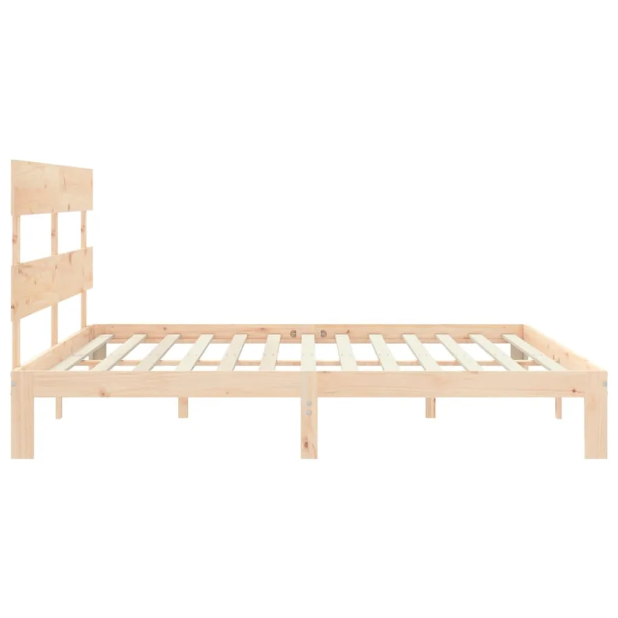 Cadre de lit sans matelas bois massif de pin - 7