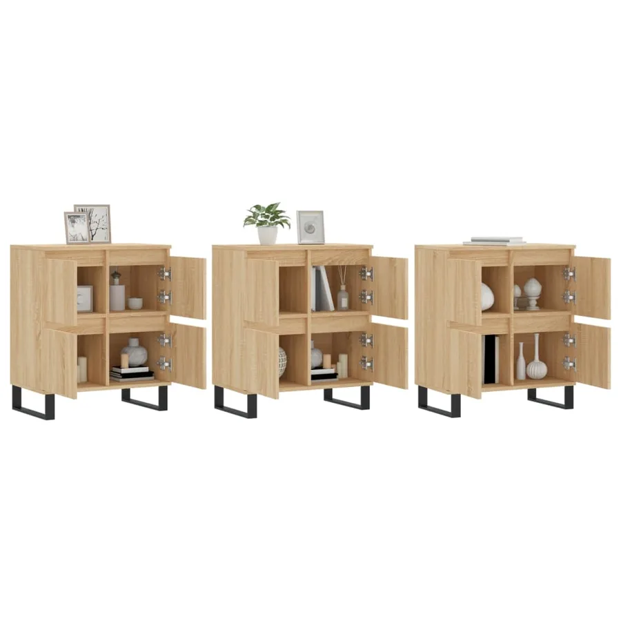Buffets 3 pcs Chêne sonoma Bois d'ingénierie - 3