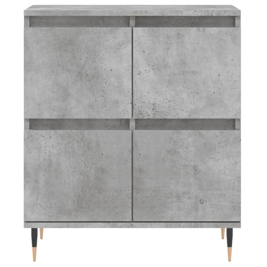 Buffets 3 pcs gris béton bois d'ingénierie - 6