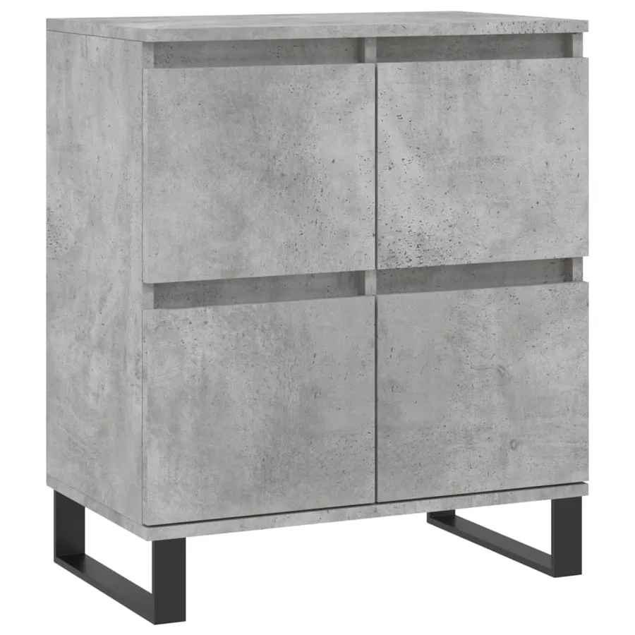 Buffets 2 pcs gris béton bois d'ingénierie - 5