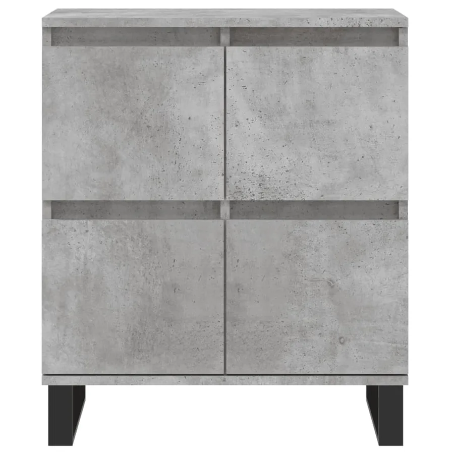 Buffets 2 pcs gris béton bois d'ingénierie - 6