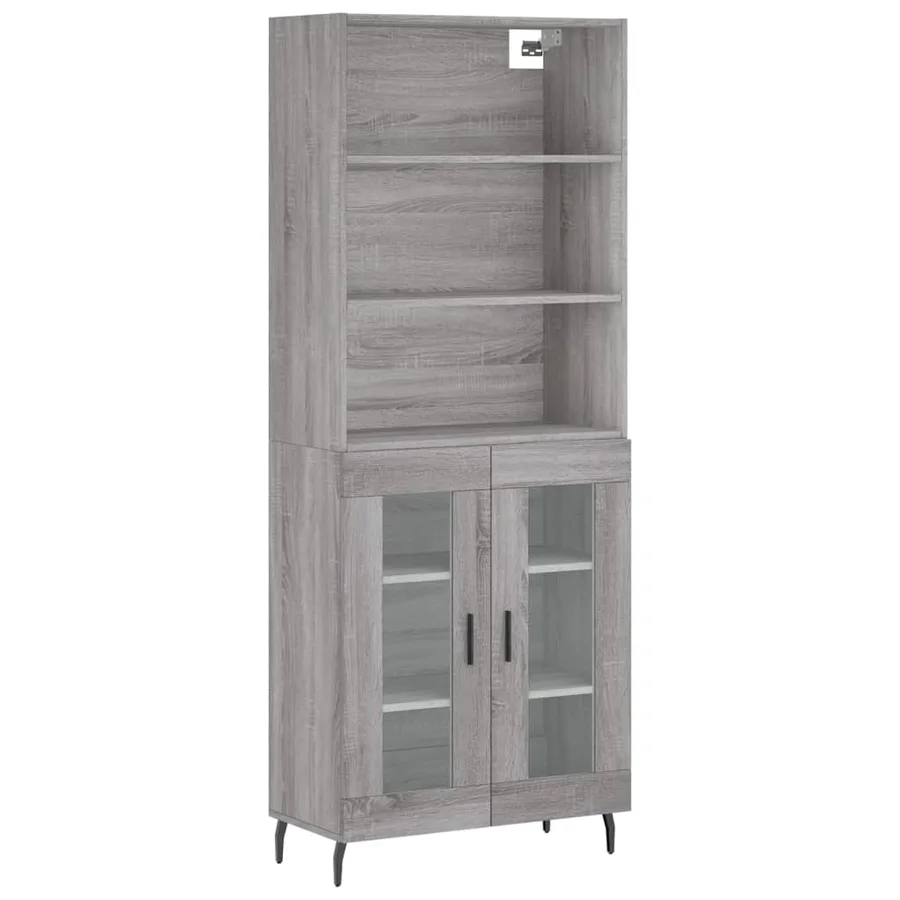 Buffet haut Sonoma gris 69,5x34x180 cm Bois d'ingénierie - 2