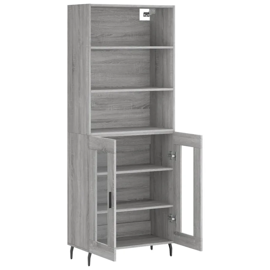 Buffet haut Sonoma gris 69,5x34x180 cm Bois d'ingénierie - 4