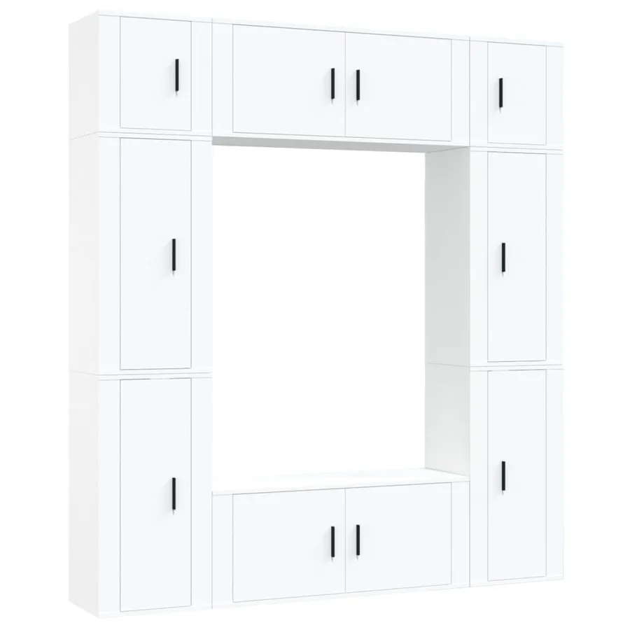 Ensemble de meubles TV 8 pcs Blanc Bois d'ingénierie - 2