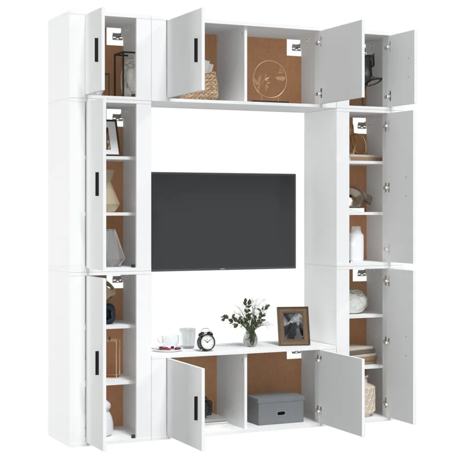 Ensemble de meubles TV 8 pcs Blanc Bois d'ingénierie - 3