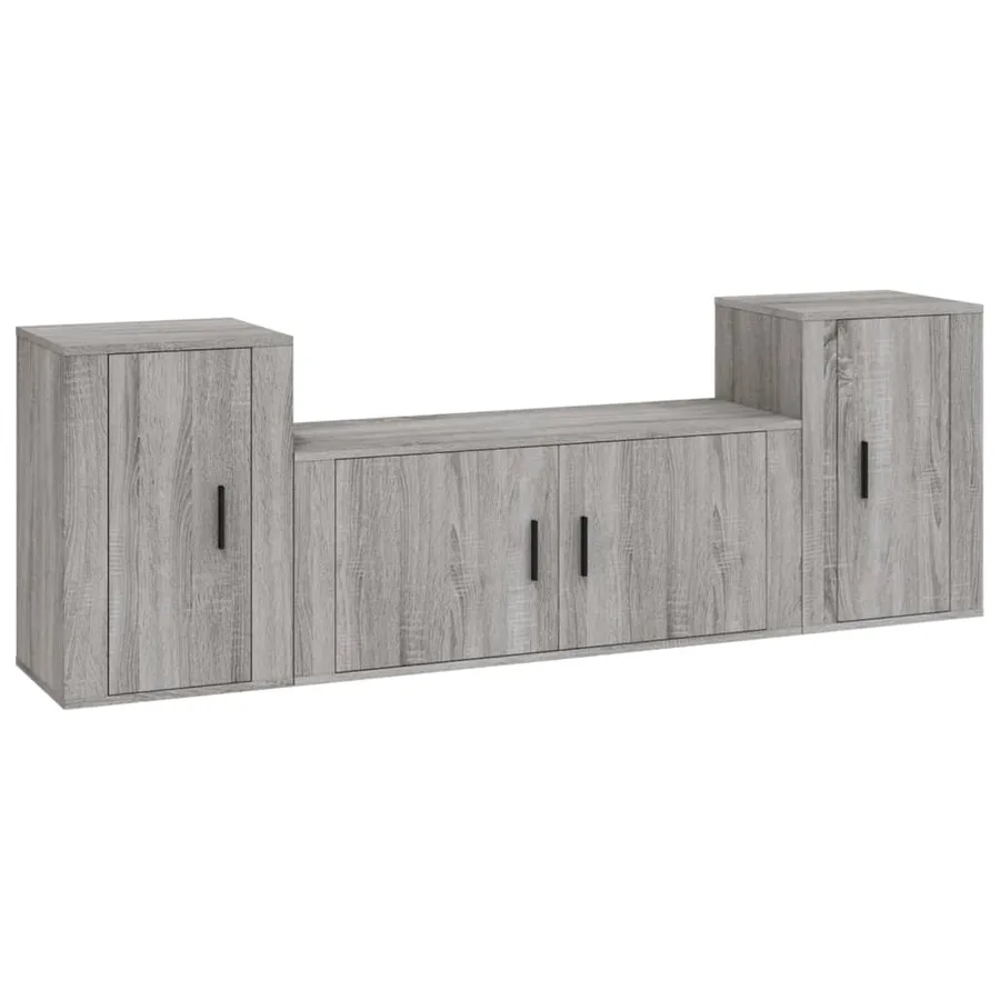 Ensemble de meubles TV 3 pcs Sonoma gris Bois d'ingénierie - 2