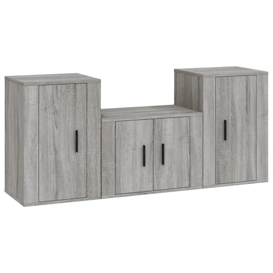Ensemble de meubles TV 3 pcs Sonoma gris Bois d'ingénierie - 2