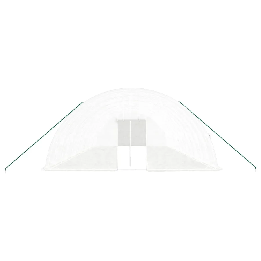 Serre avec cadre en acier blanc 84 m² 14x6x2,85 m - 4