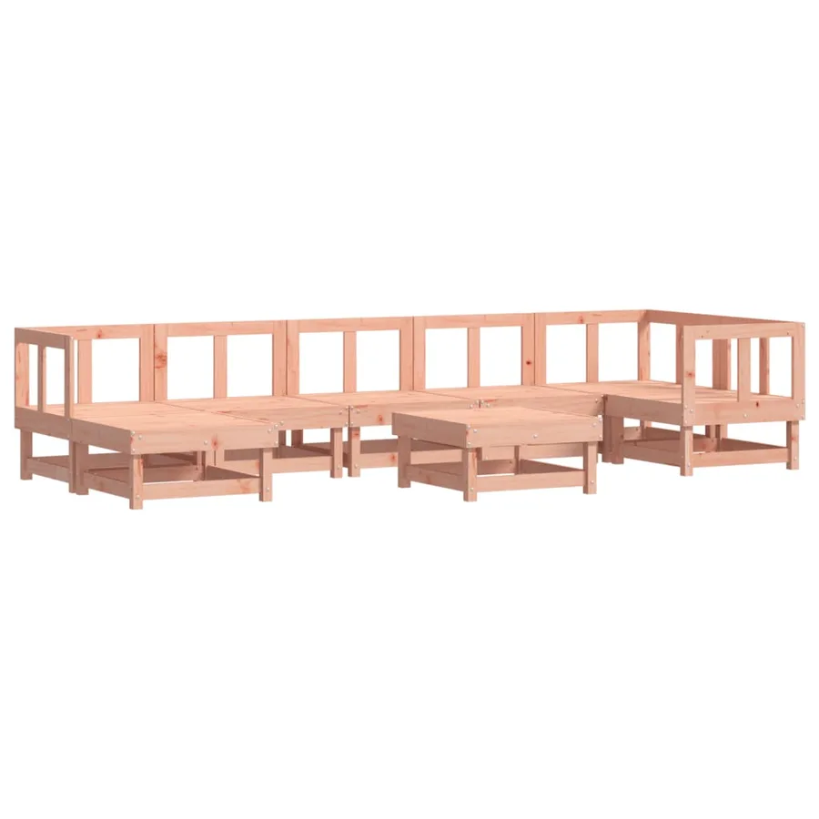 Salon de jardin 8 pcs avec coussins bois massif douglas - 3