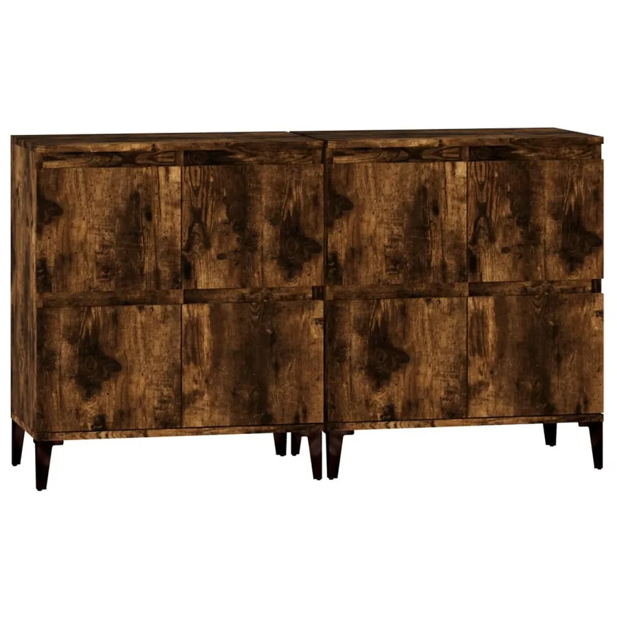 Buffets 2 pcs chêne fumé 60x35x70 cm bois d'ingénierie - 6