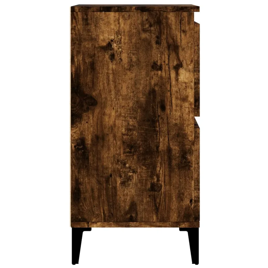 Buffets 2 pcs chêne fumé 60x35x70 cm bois d'ingénierie - 9