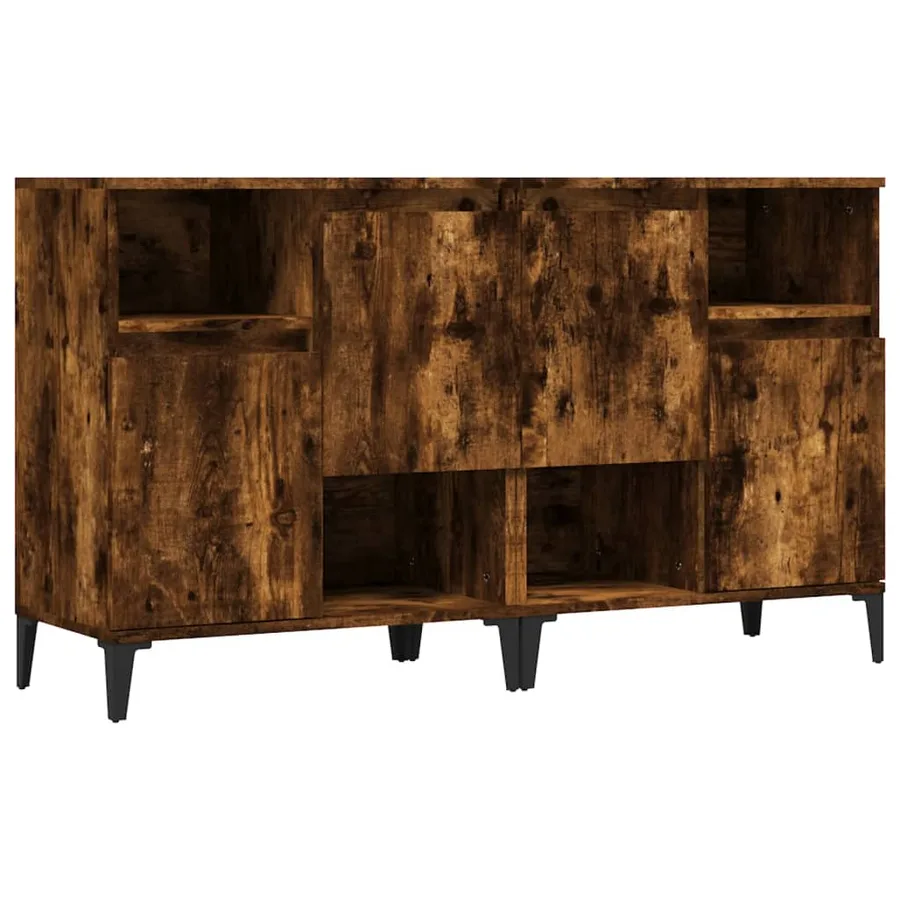 Buffets 2 pcs chêne fumé 60x35x70 cm bois d'ingénierie - 2