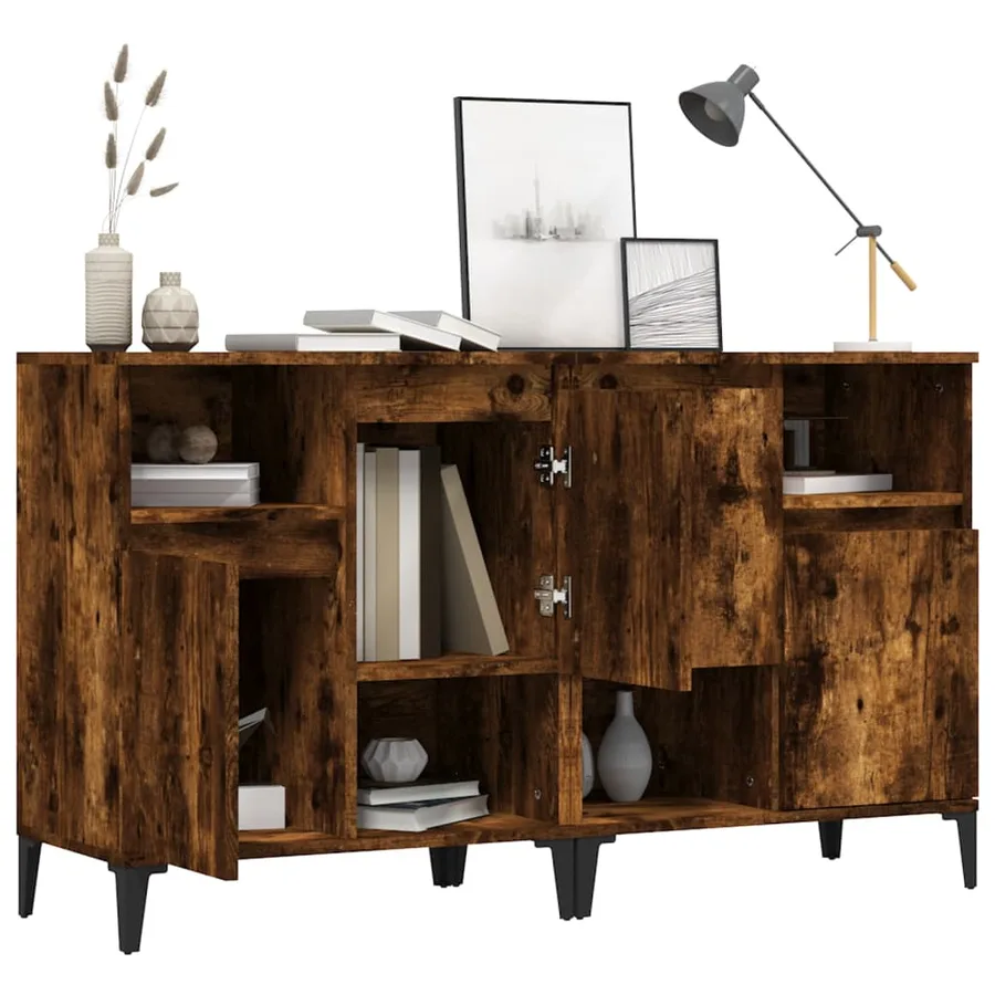 Buffets 2 pcs chêne fumé 60x35x70 cm bois d'ingénierie - 4